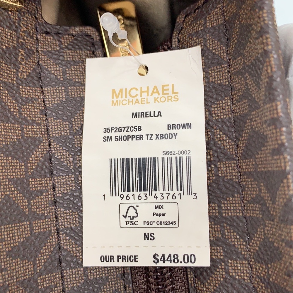BEST PRICE 🔥Michael Kors Mirella Small Logo Crossbody Bag Brown signatur… - Picture 13 of 14